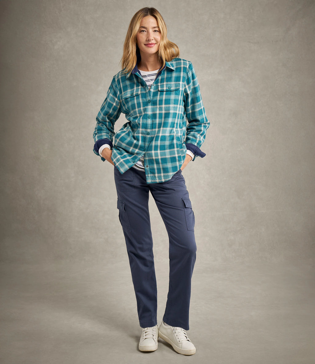 Women's Fleece-Lined Flannel Snap Shirt - Red Plaid
