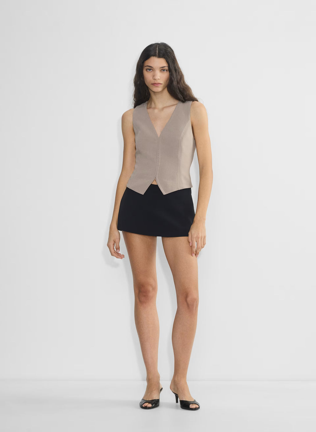 Lined Tailored Suit Vest - Olive