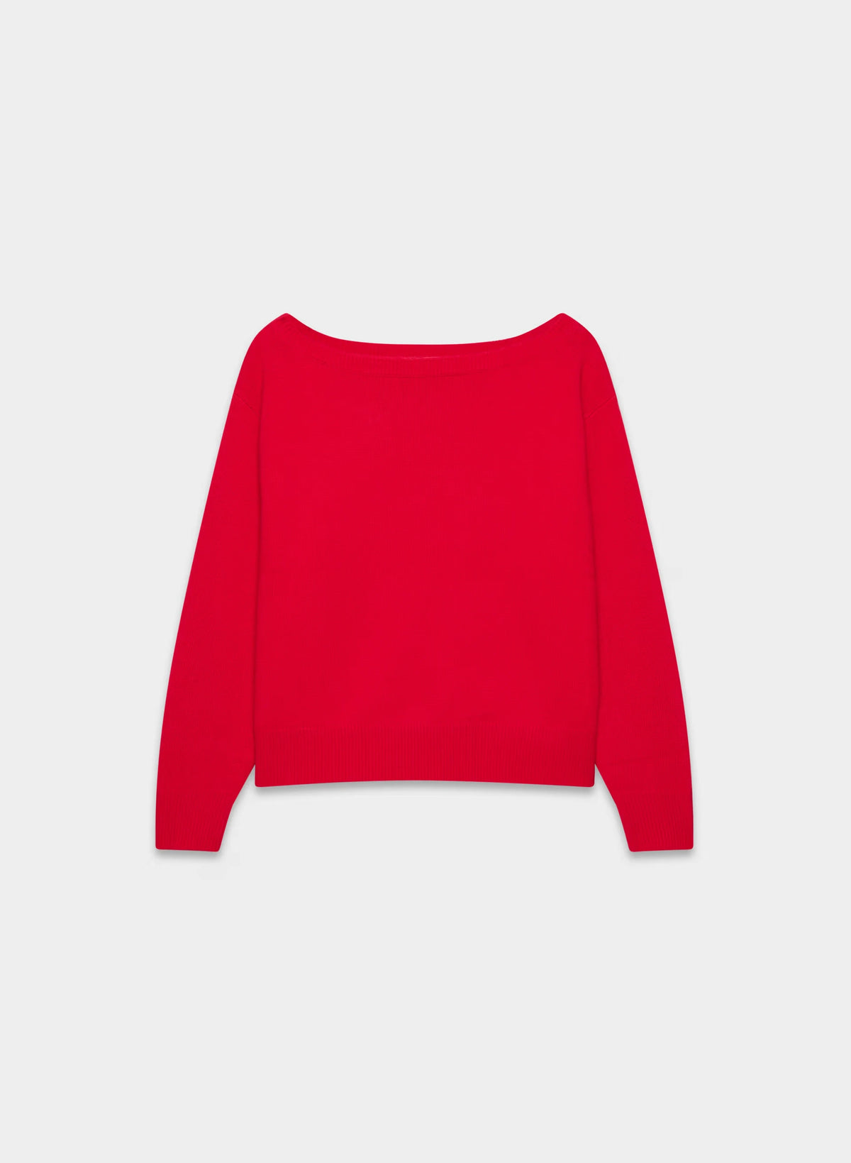 Cashmere Boatneck Sweater - Heather Gray