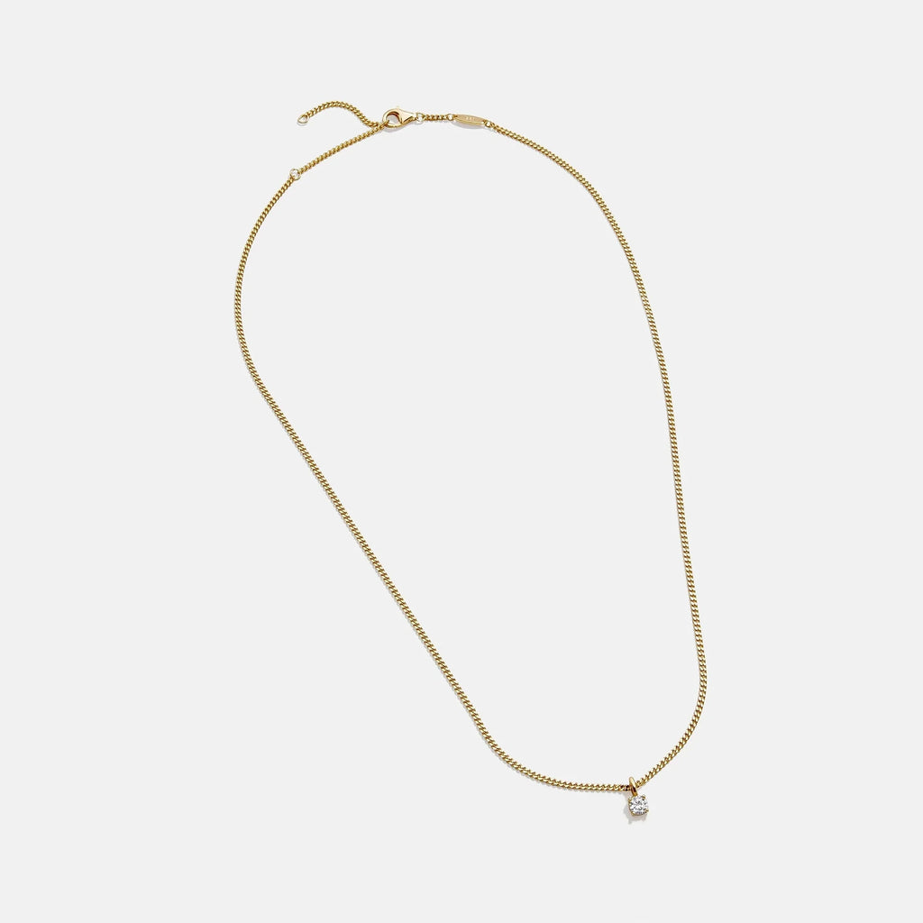 Gold-Plated Crystal Curb Chain Necklace