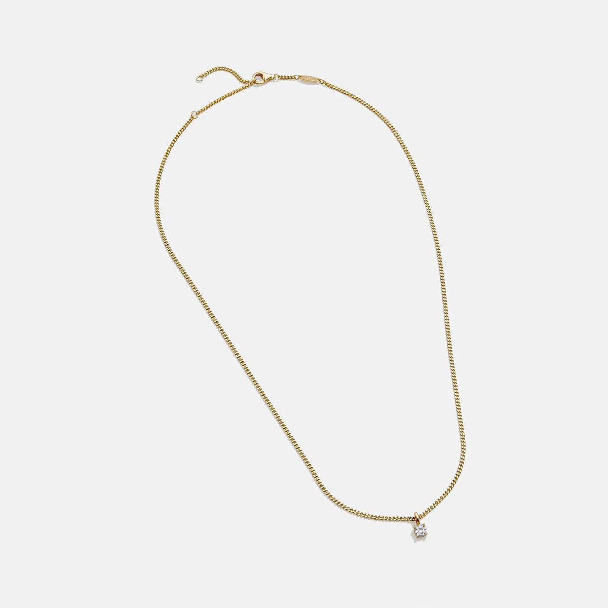 Gold-Plated Crystal Curb Chain Necklace