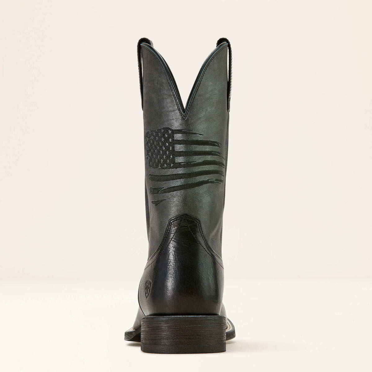 Men's Leather Wide Square Toe Western Boots - Gray