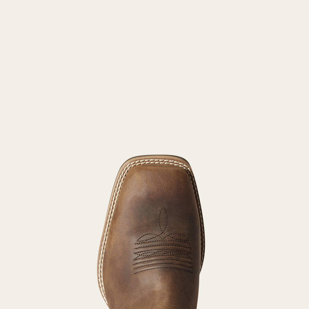 Vented Leather Western Riding Boot - Tan