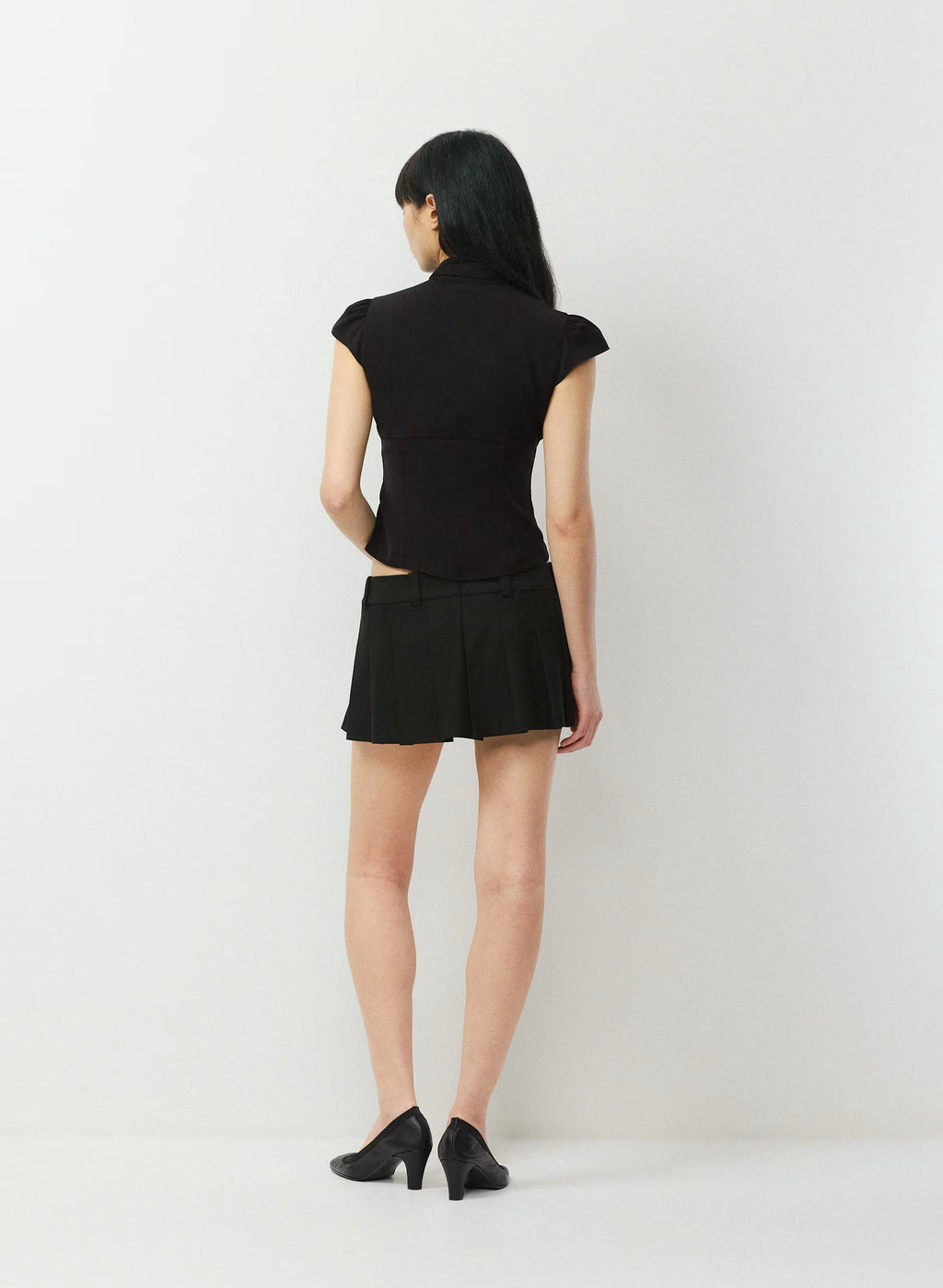 Short-Sleeve Button Top - Light Blue