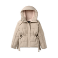 Women's Hooded Cinched Puffer Jacket - Oyster