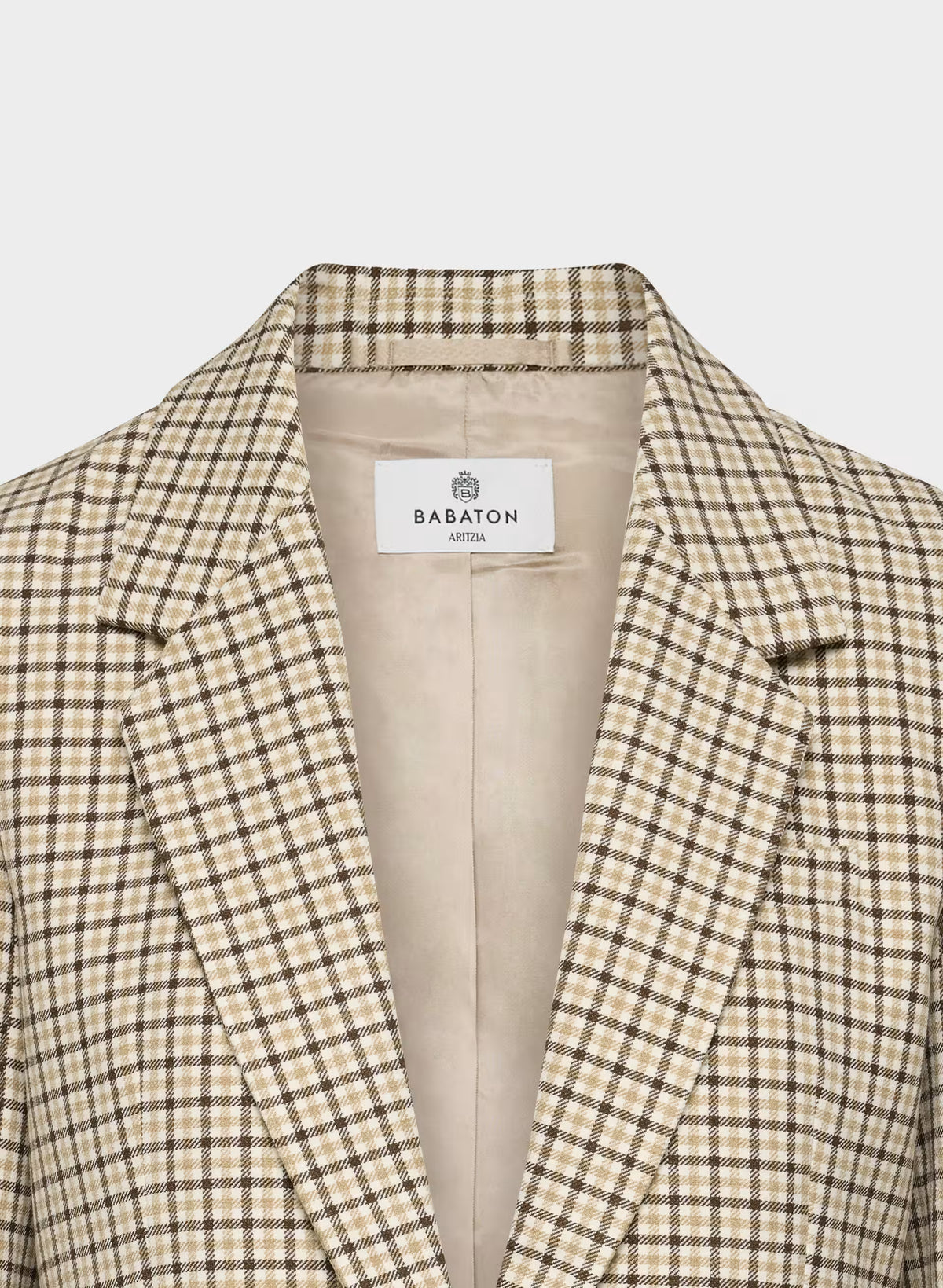 Single-Breasted Stretch Blazer - Check