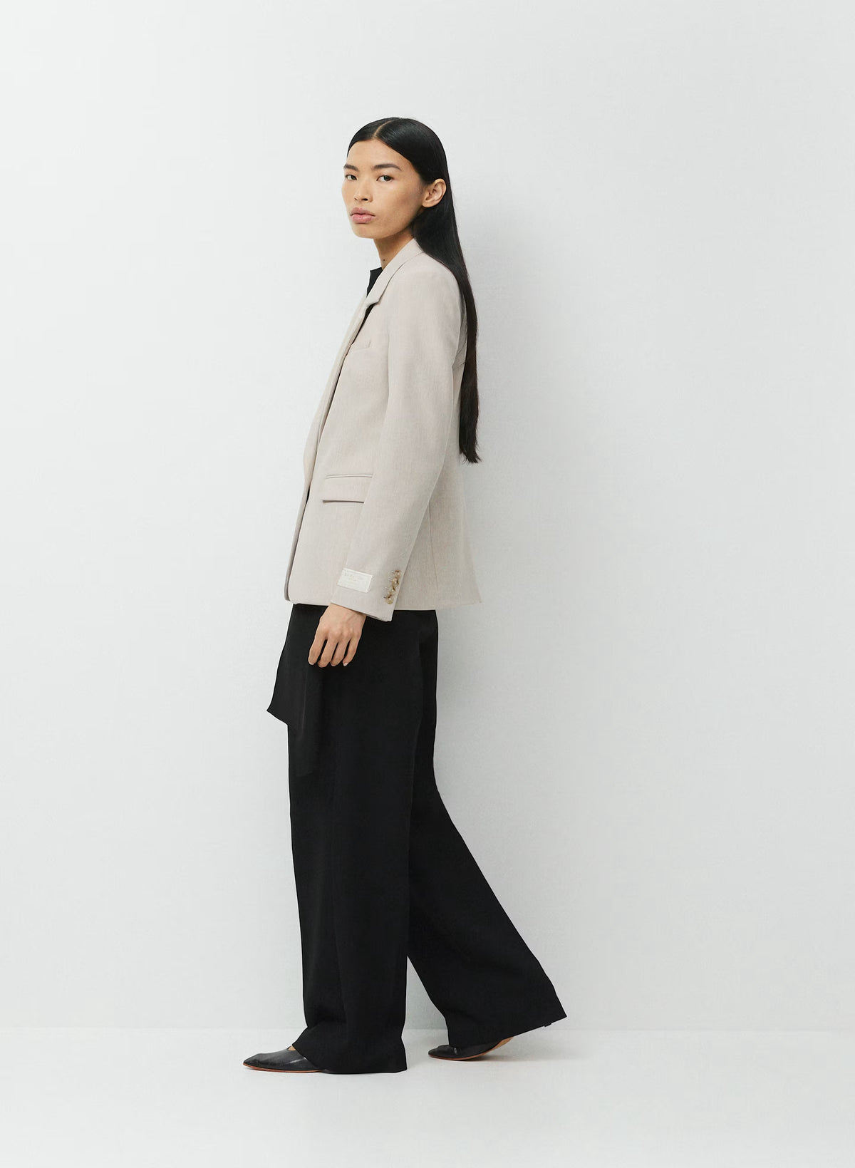 Single-Breasted Stretch Blazer - Check