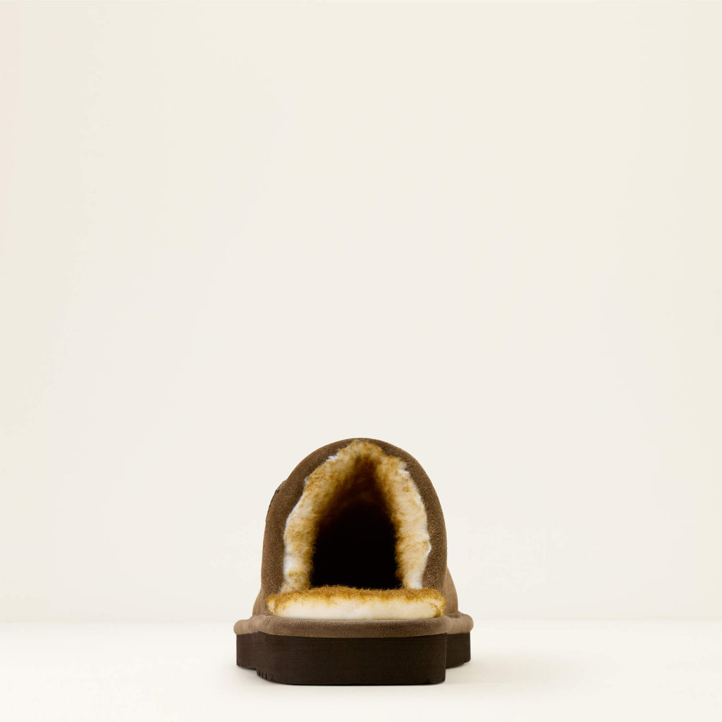 Men's Suede Square Toe Slipper - Chestnut