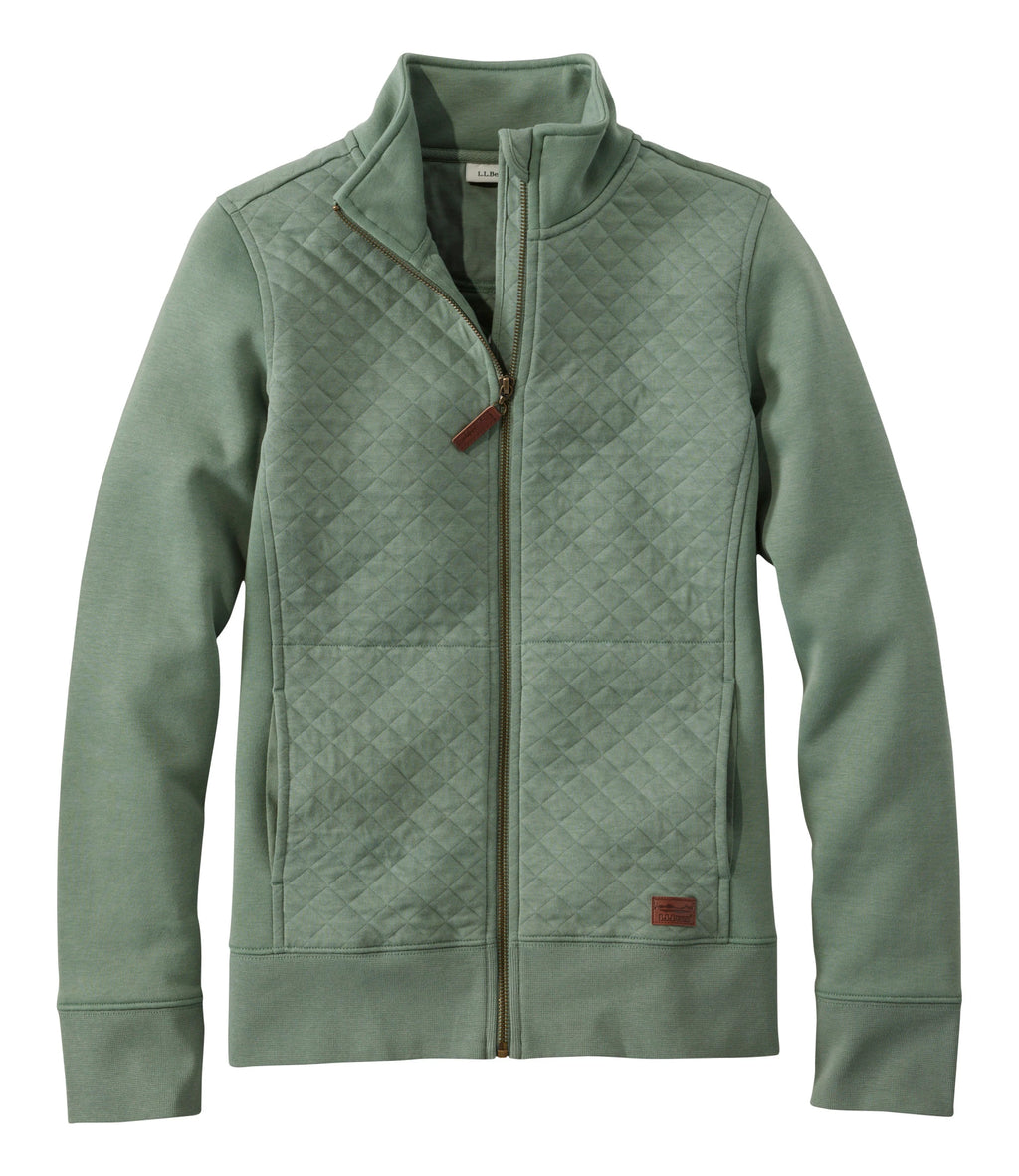 Women's Quilted Full-Zip Sweatshirt - Sea Green
