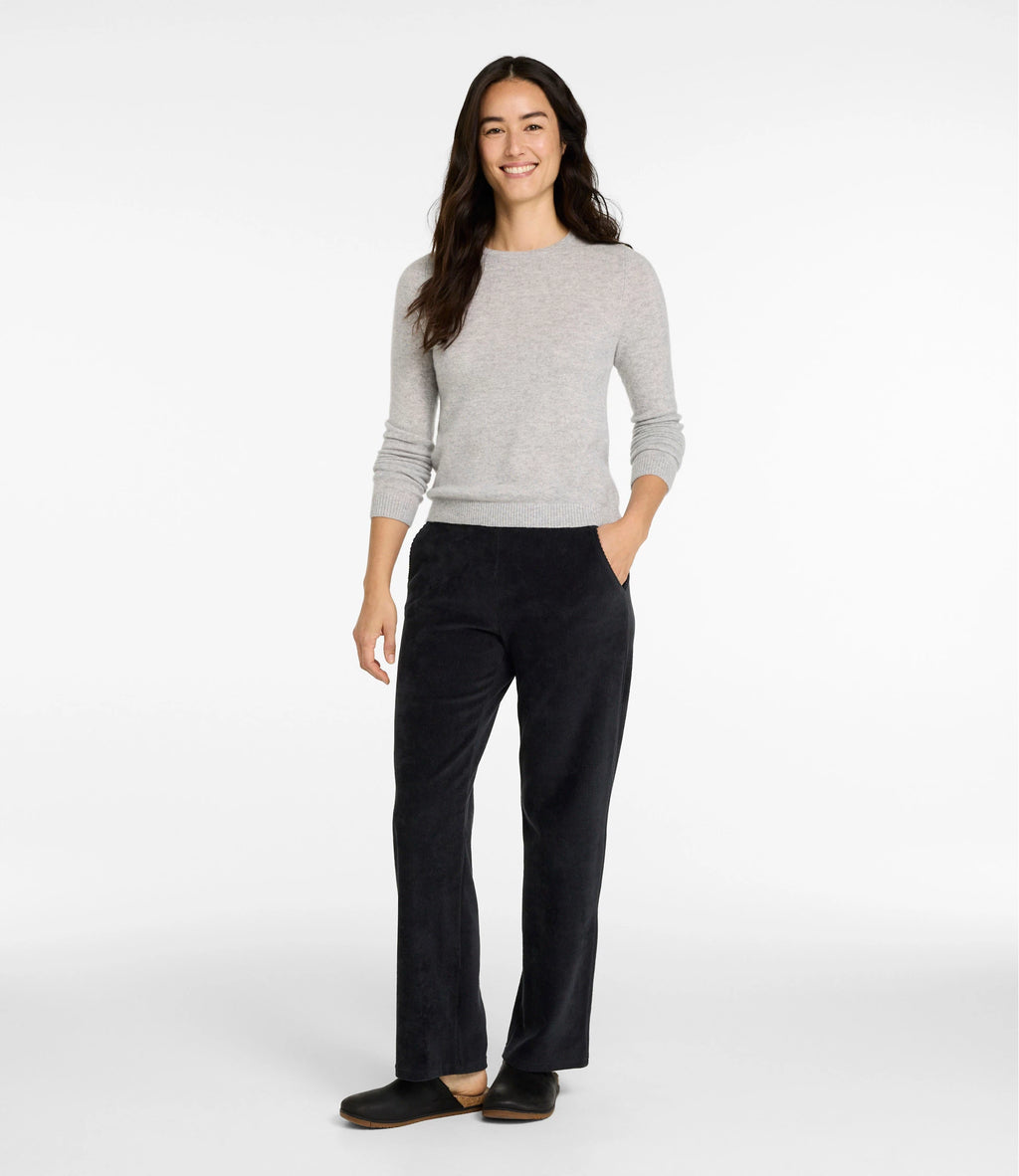 Women's Stretch Corduroy Straight-Leg Pants - Khaki