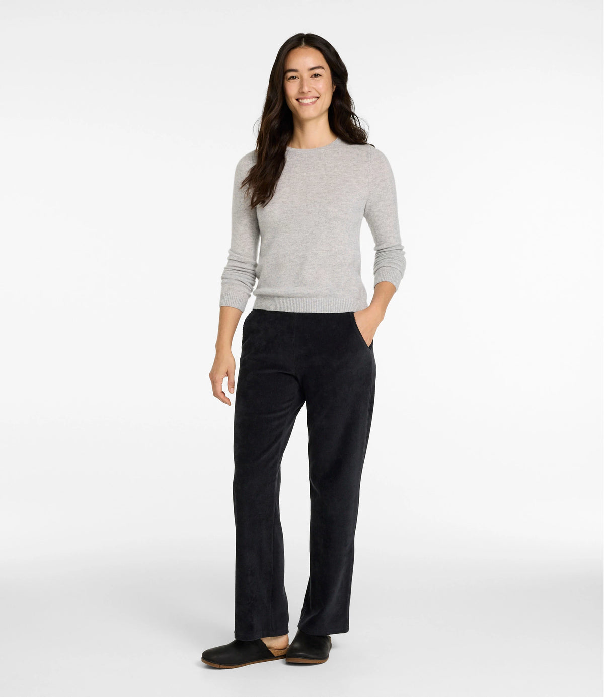 Women's Stretch Corduroy Straight-Leg Pants - Khaki