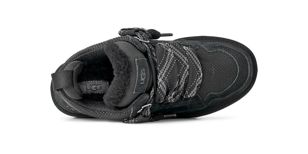 Women's Suede Mesh Lace-Up Sneaker - Black