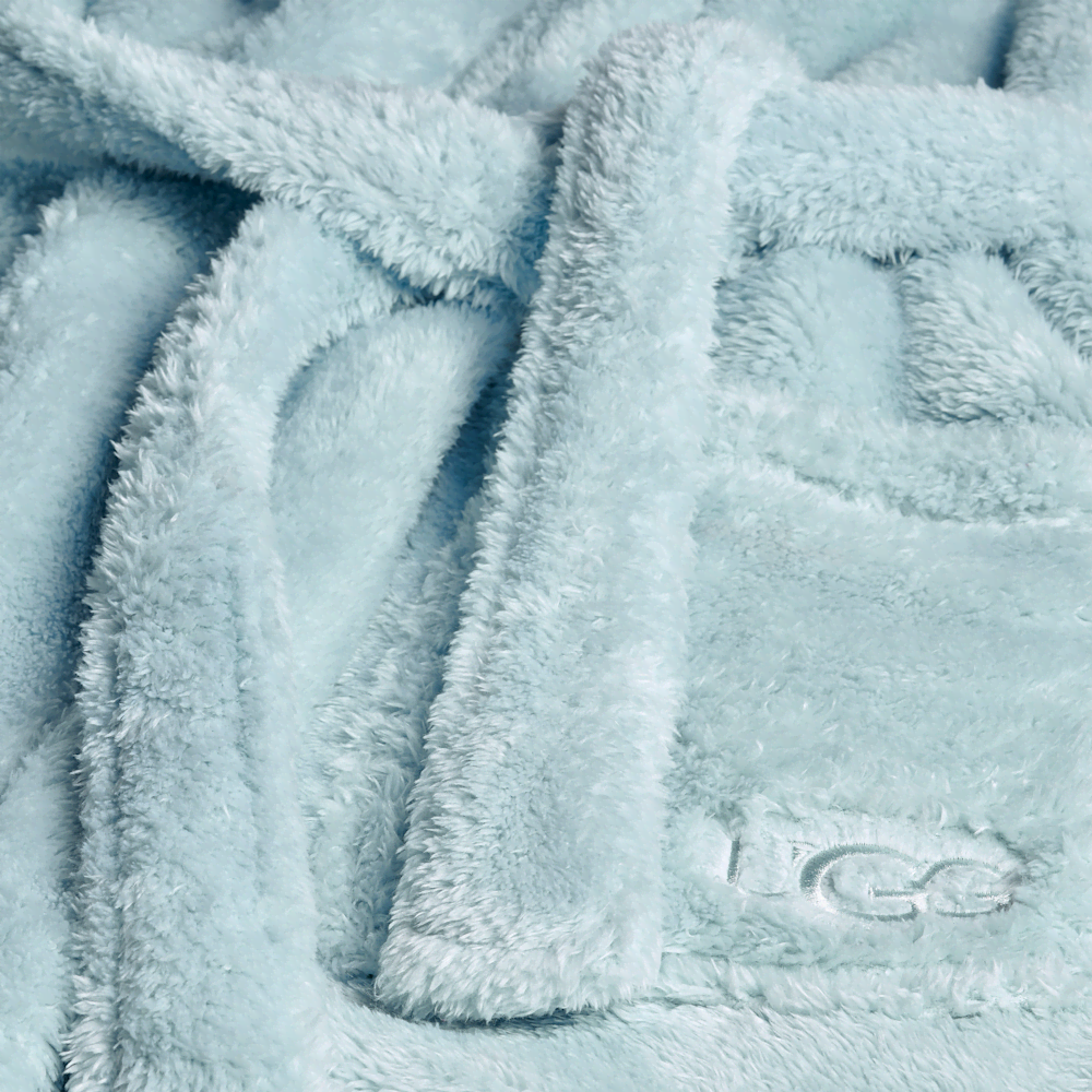 Women's Hooded Plush Fleece Robe - Cream