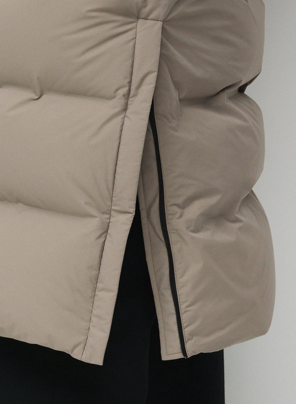 Waterproof Long Down Puffer Coat - Gray