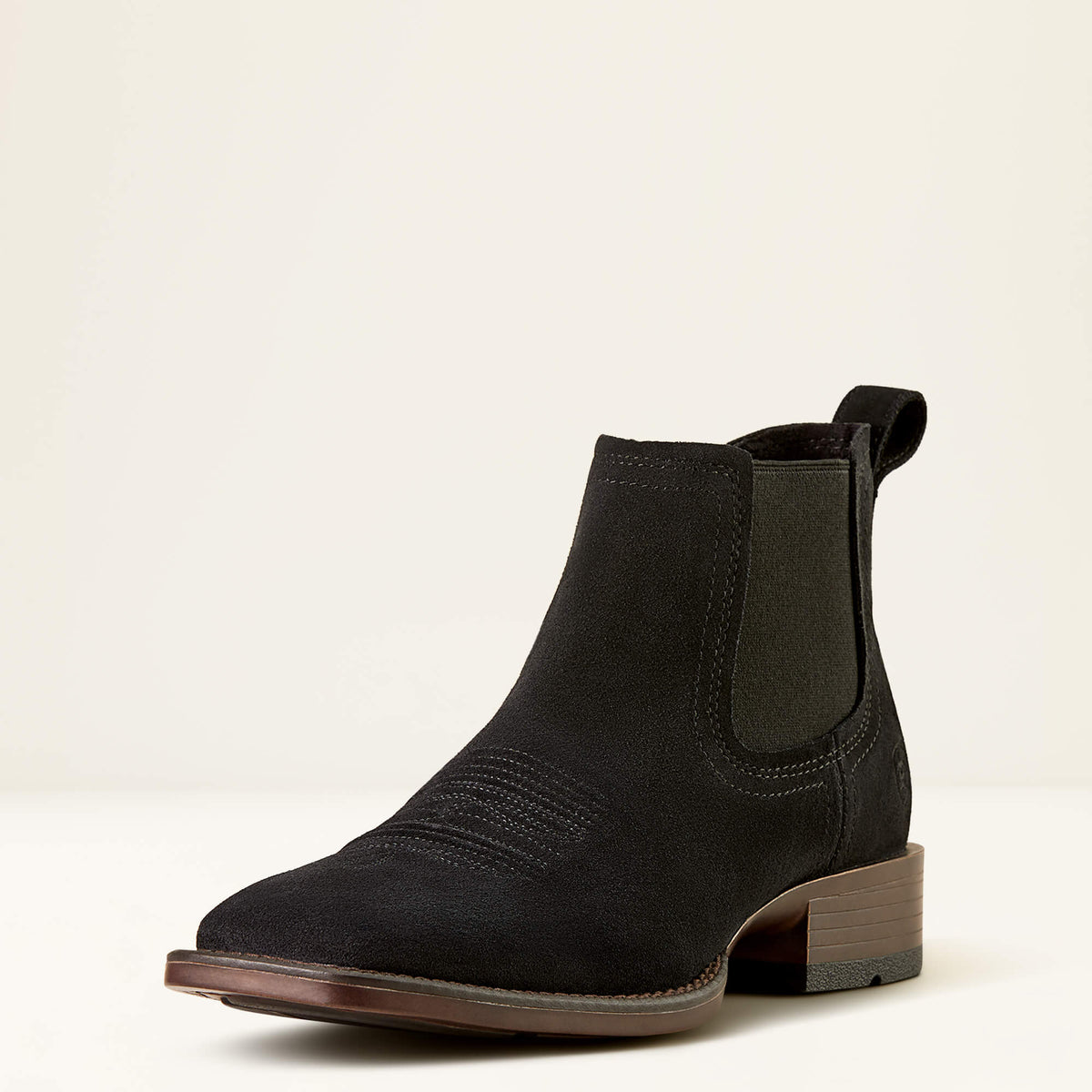 Men's Suede Wide Square Toe Chelsea Boots - Navy