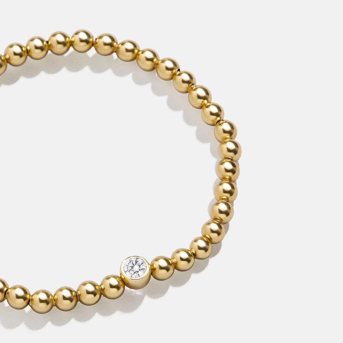 Gold-Plated Crystal Bead Stretch Bracelet