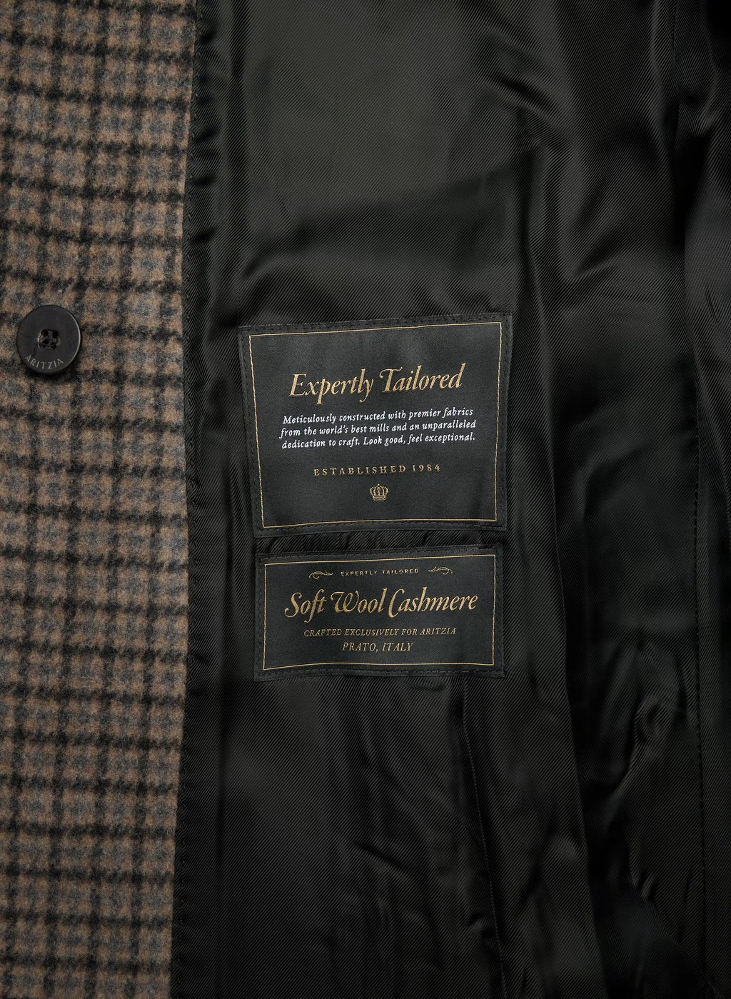 Double-Breasted Wool Cashmere Coat - Herringbone