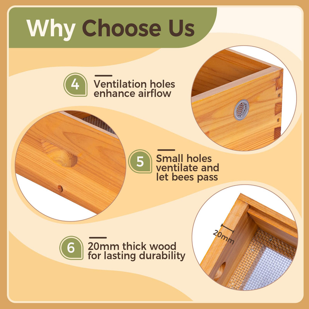 Honey Lake 10-Frame Beehive Quilt Box for Langstroth Hives