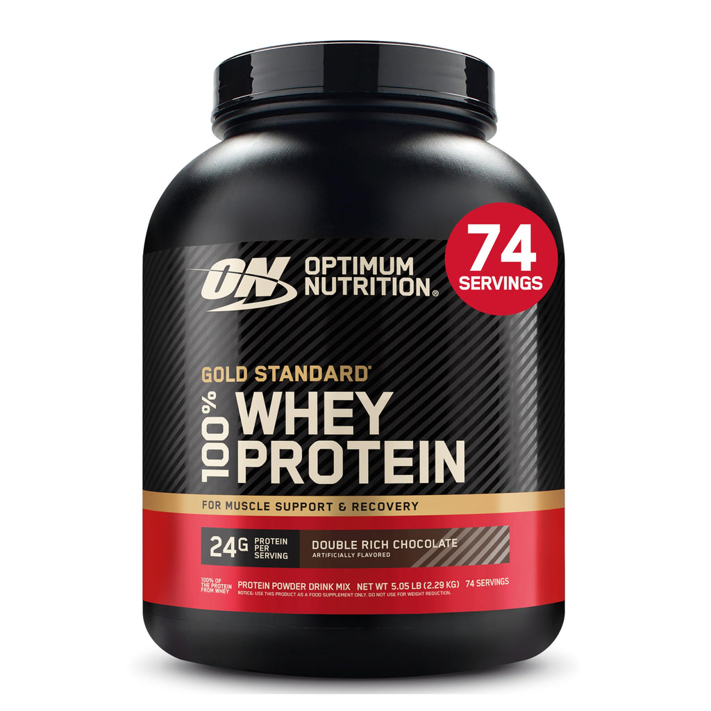 Optimum Nutrition Gold Standard Whey Protein, Double Rich Chocolate, 5 LB