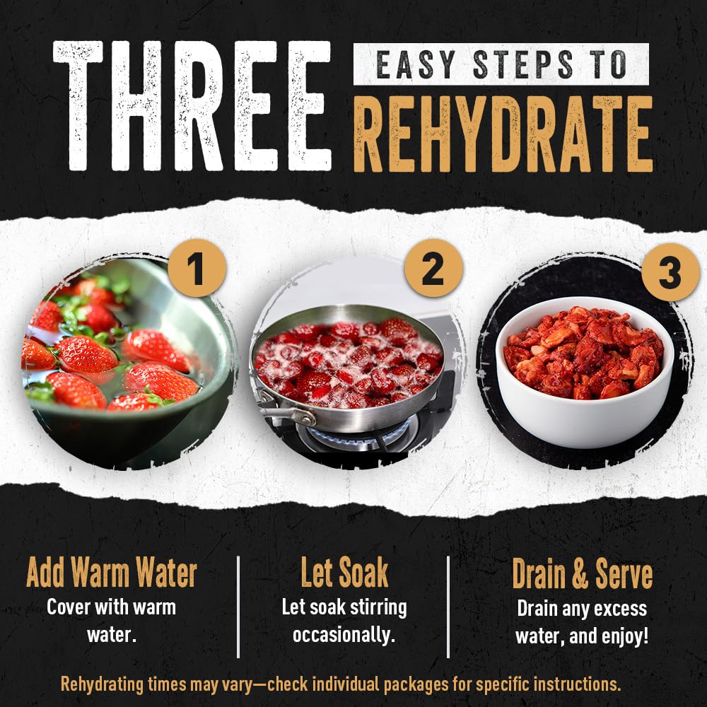 Ready Hour, Fruit & Veggie Mix, Non-Perishable Freeze-Dried Food, 30-Year Shelf Life, Portable Emergency and Adventure Food Supply, Durable Flood