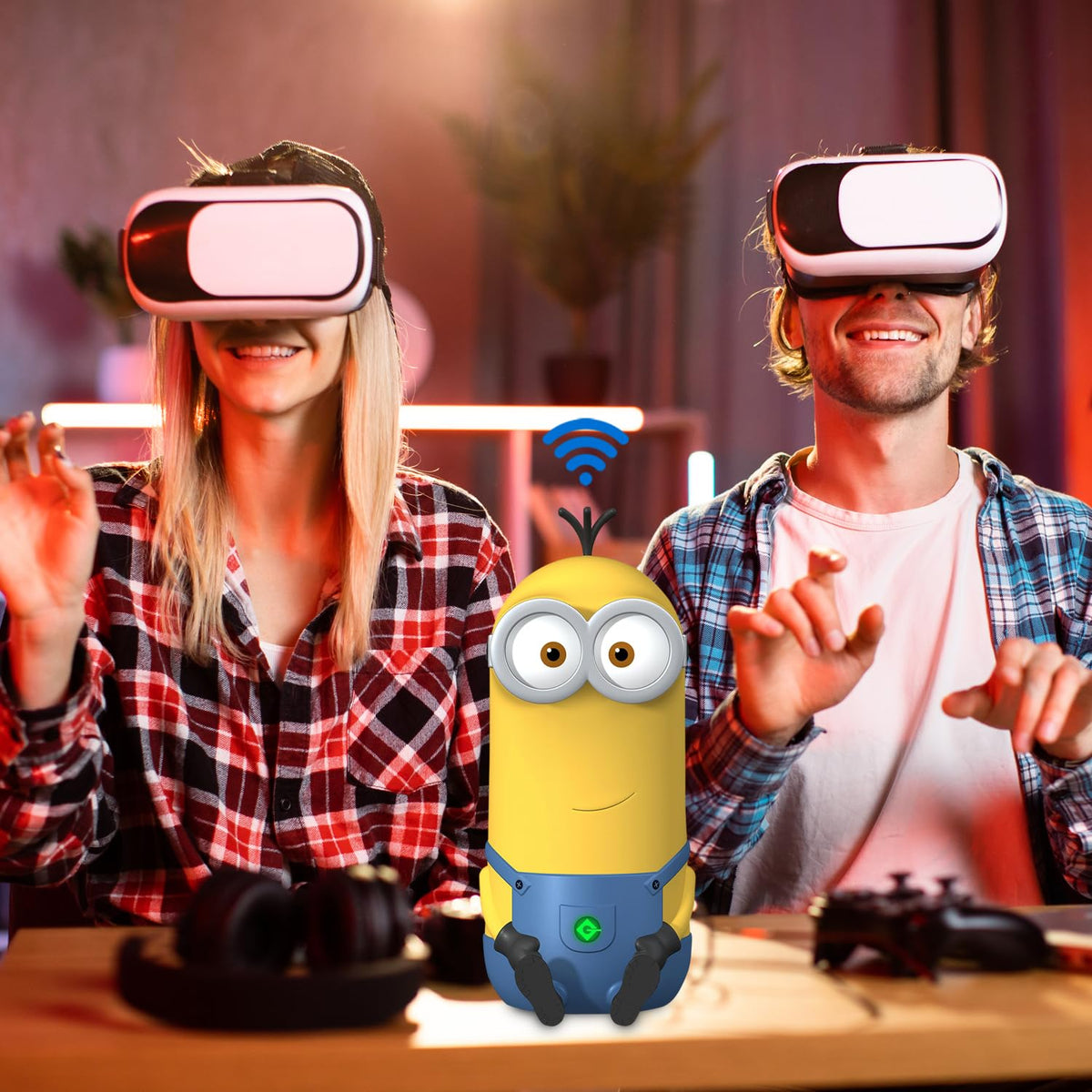 Minions WiFi 6E Router, AXE5400 Tri-Band 2.4GHz, 5GHz & 6GHz, 2.5GbE WAN, Wireless PCVR and Gaming, Mesh System, WiFi Extender, WPA3, Gigabit LAN
