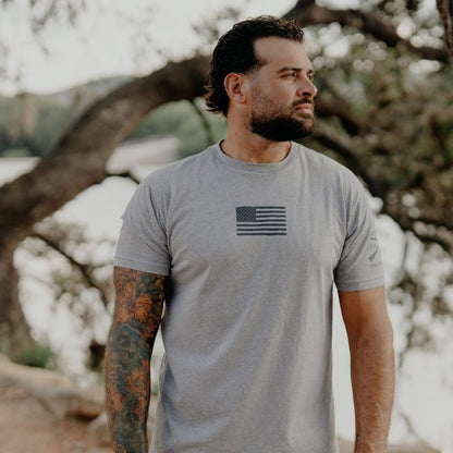 Freedom Flag T-Shirt - Dark Heather Gray