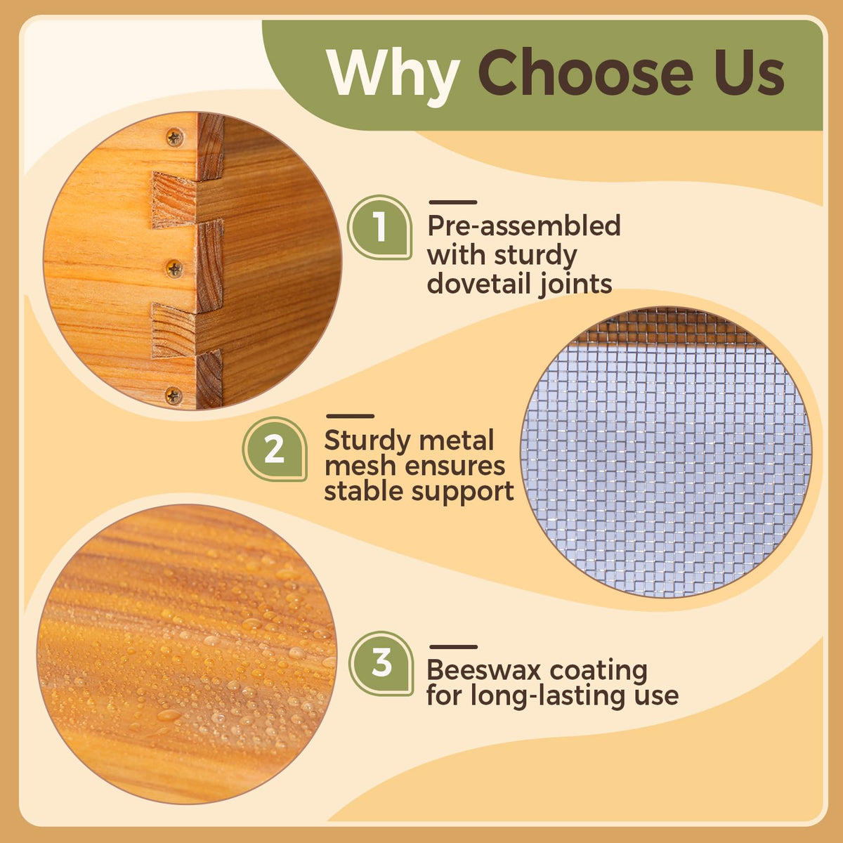 Honey Lake 10-Frame Beehive Quilt Box for Langstroth Hives