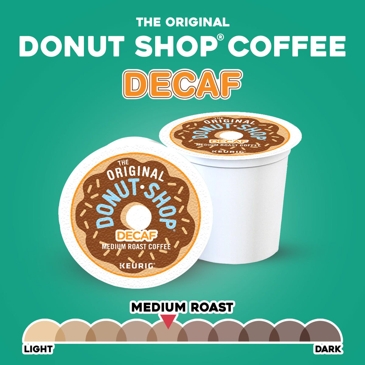 The Original Donut Shop Decaf Medium Roast Coffee, K-Cup Pods, 96 Count