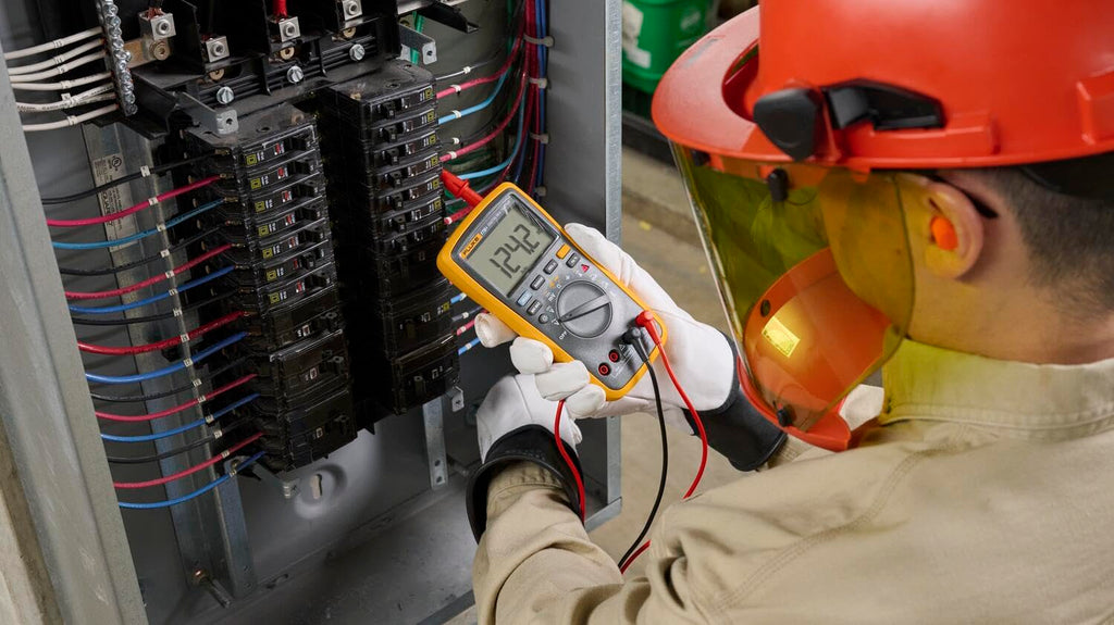 Fluke 17B+ Digital Multimeter, for Electrical Applications, Measures AC/DC Voltage 1000V, Current Measurements to 10A, Resistance, Continuity, Diode
