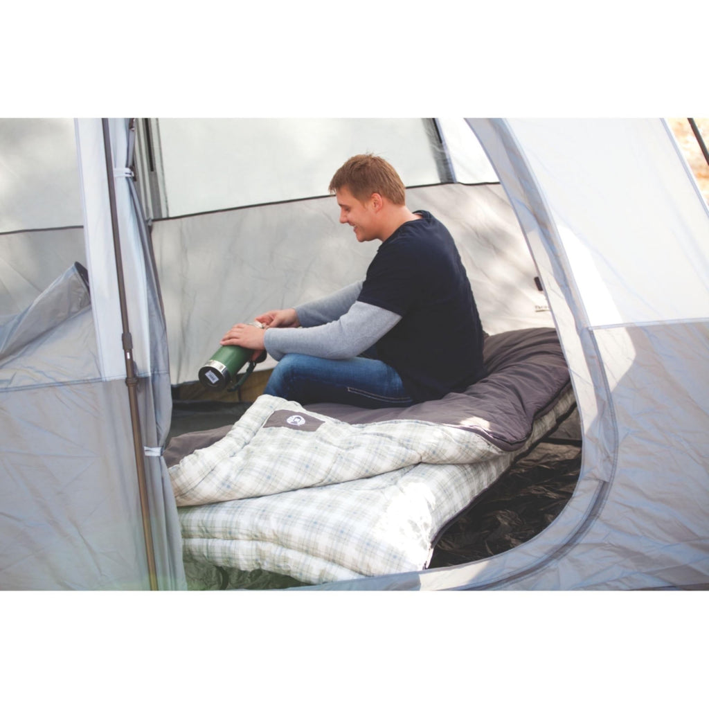 Coleman Heritage Big & Tall 10°F Flannel Sleeping Bag, XL Sleeping Bag Fits Adults up to 6ft 7in Tall, Machine Washable, Great for Camping, Hunting