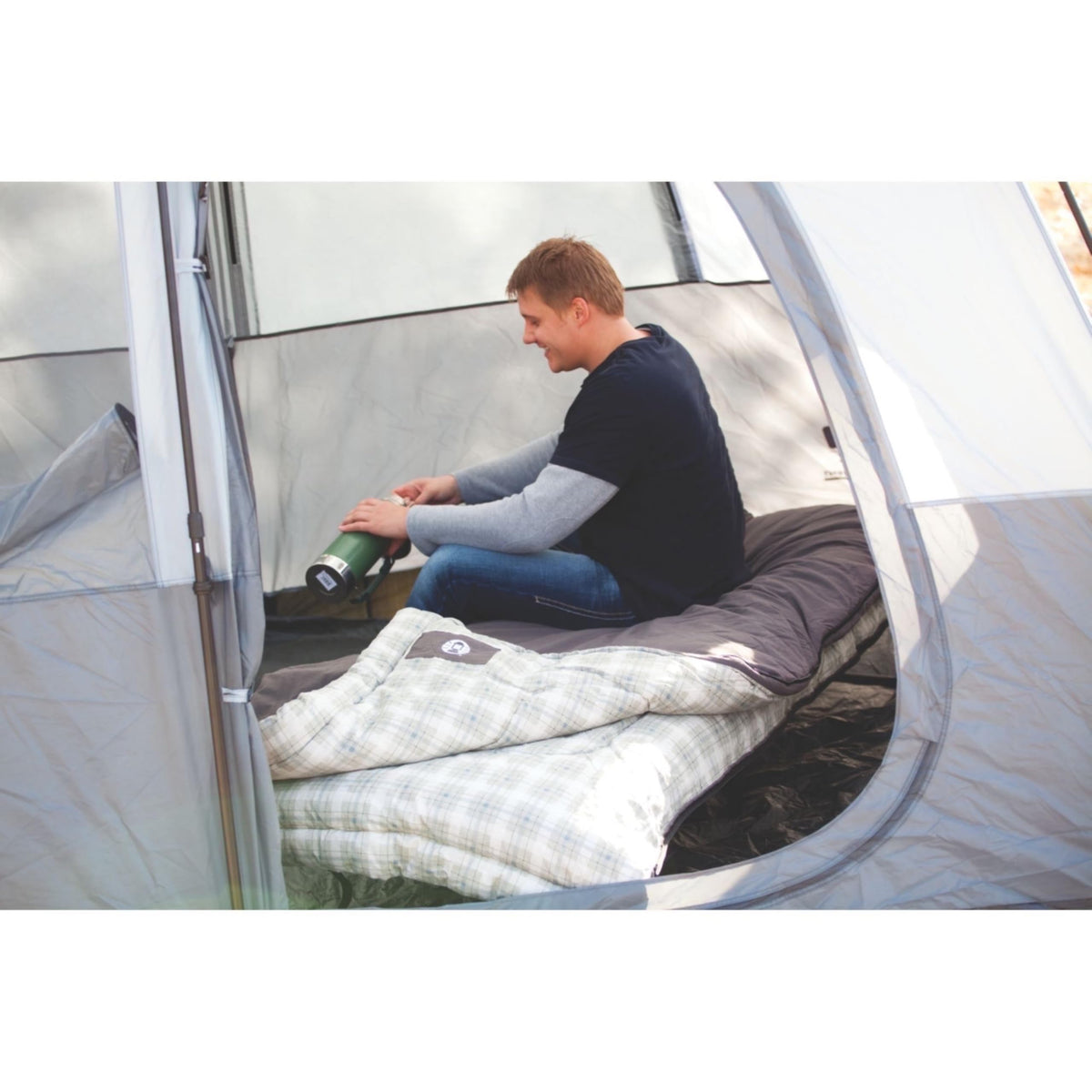 Coleman Heritage Big & Tall 10°F Flannel Sleeping Bag, XL Sleeping Bag Fits Adults up to 6ft 7in Tall, Machine Washable, Great for Camping, Hunting