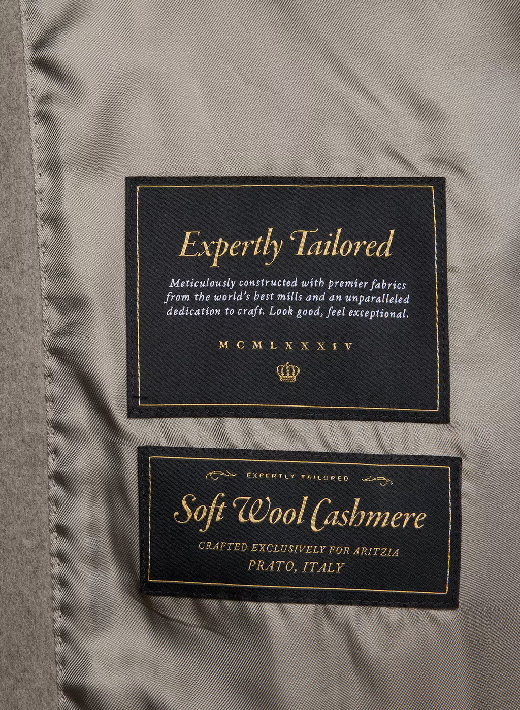 Double-Breasted Wool Cashmere Coat - Herringbone