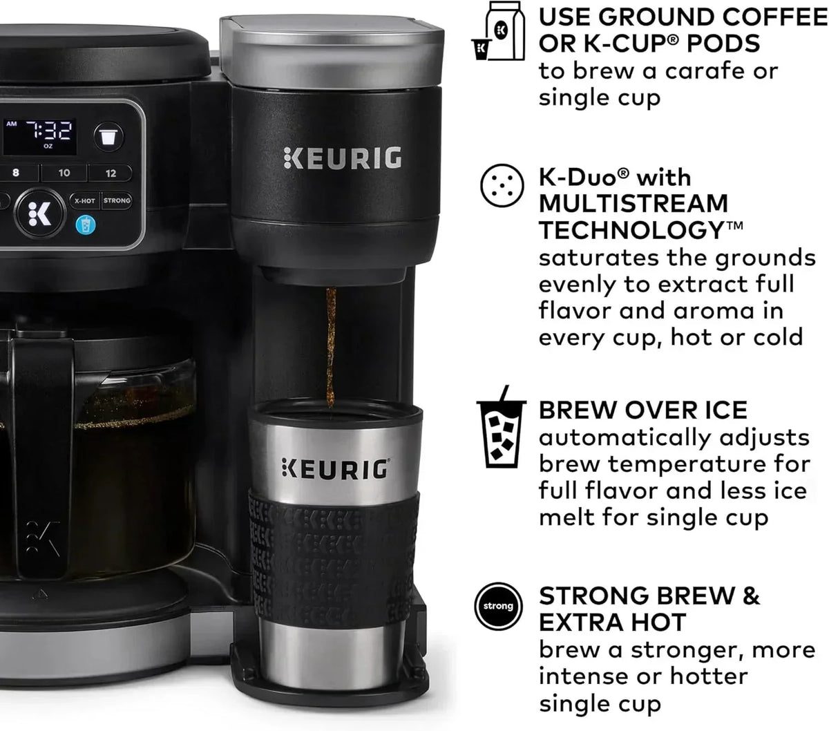 Keurig Hot & Iced Single Serve And Carafe Coffee Maker, 72oz - K-Duo Gen 2