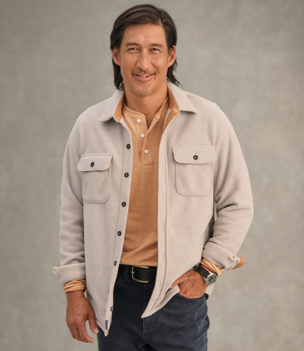 Men's Recycled Fleece Overshirt - Dark Navy