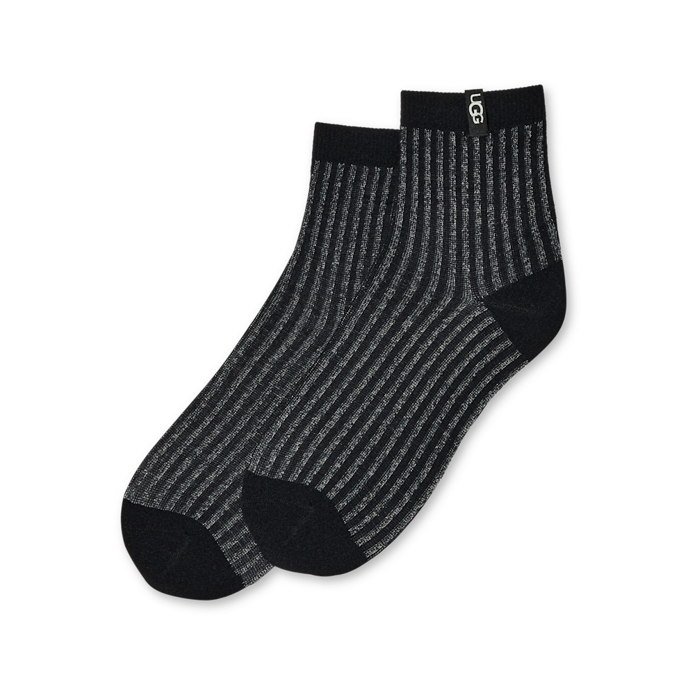 Semi-Sheer Shimmer Quarter Socks - Blue
