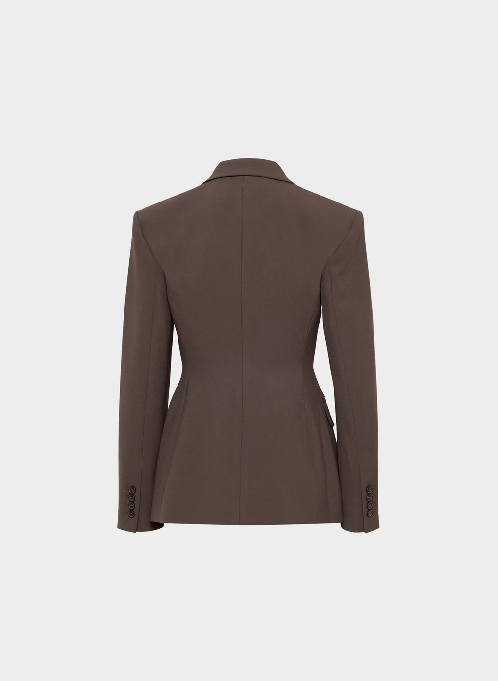 Single-Breasted Stretch Blazer - Brown Check
