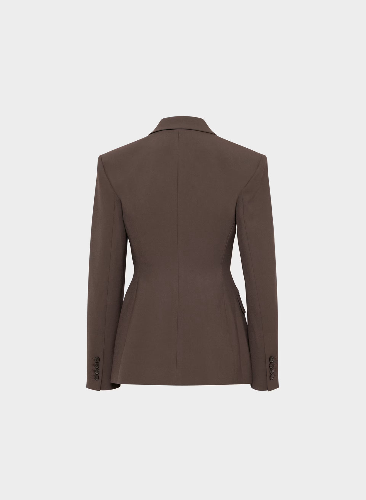Single-Breasted Stretch Blazer - Brown Check