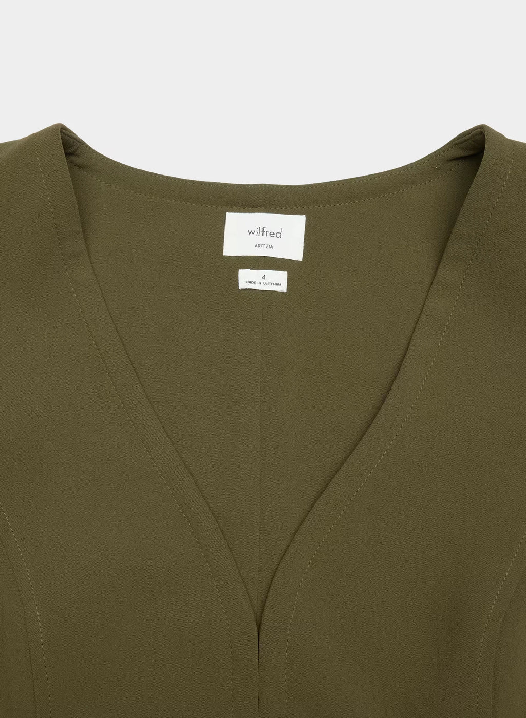Lined Tailored Suit Vest - Olive