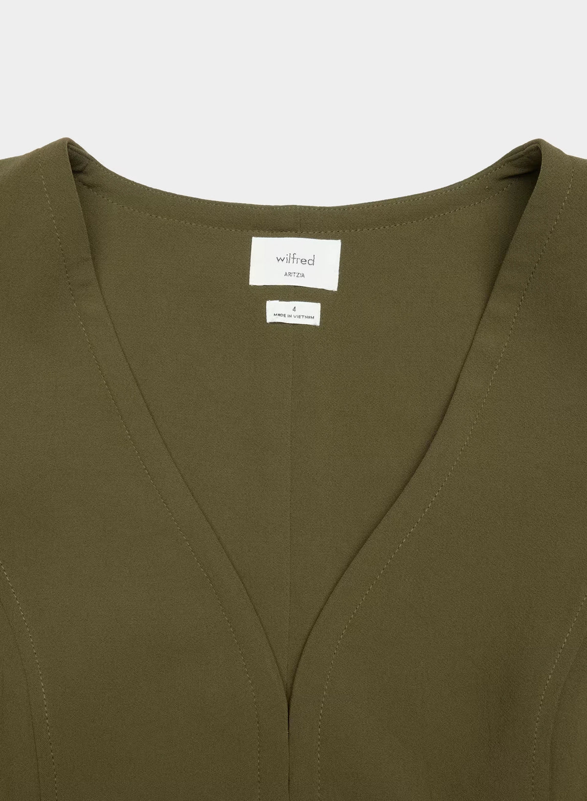 Lined Tailored Suit Vest - Olive