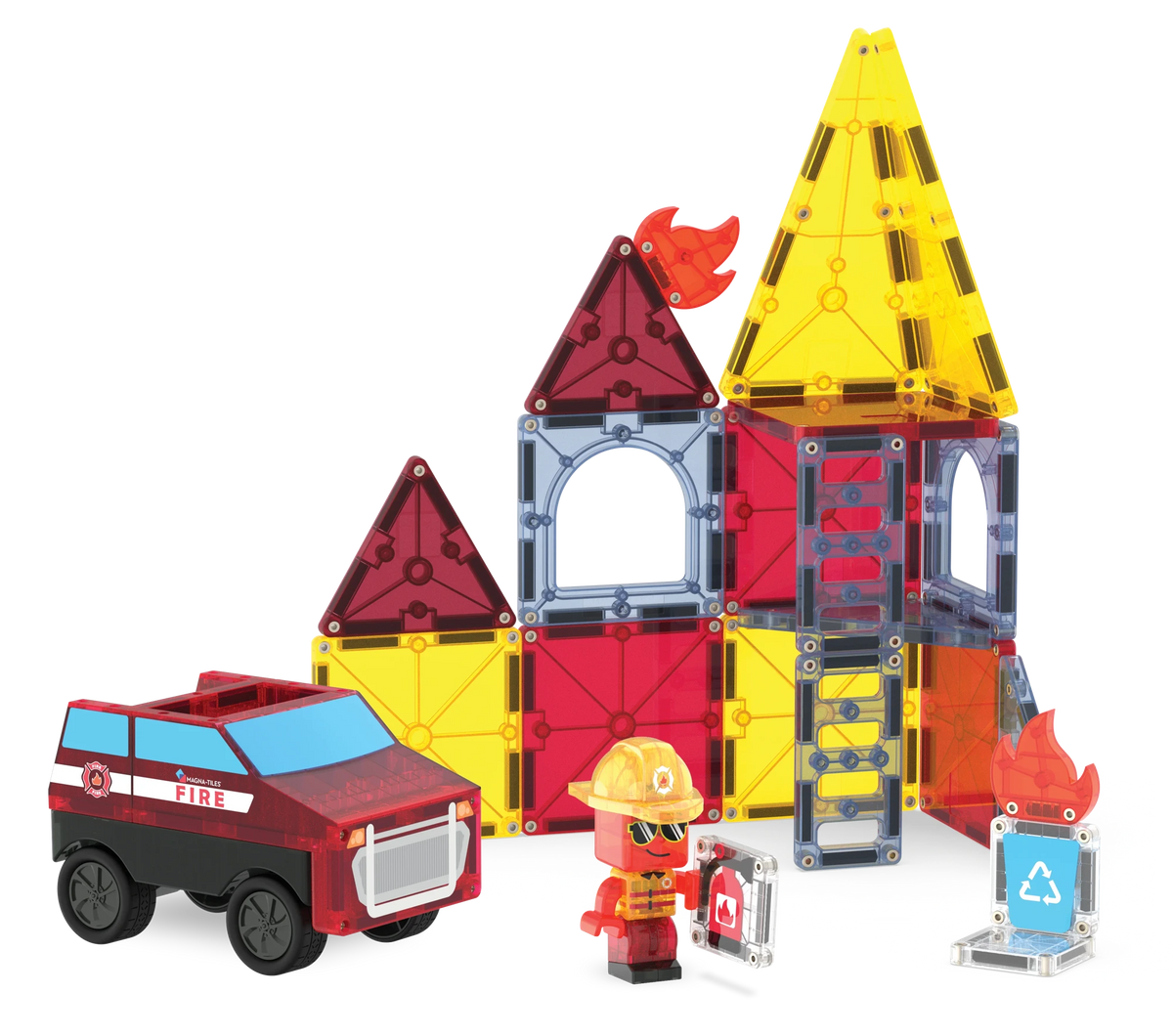 Fire Rescue Magnetic Building Set - 27 Pieces