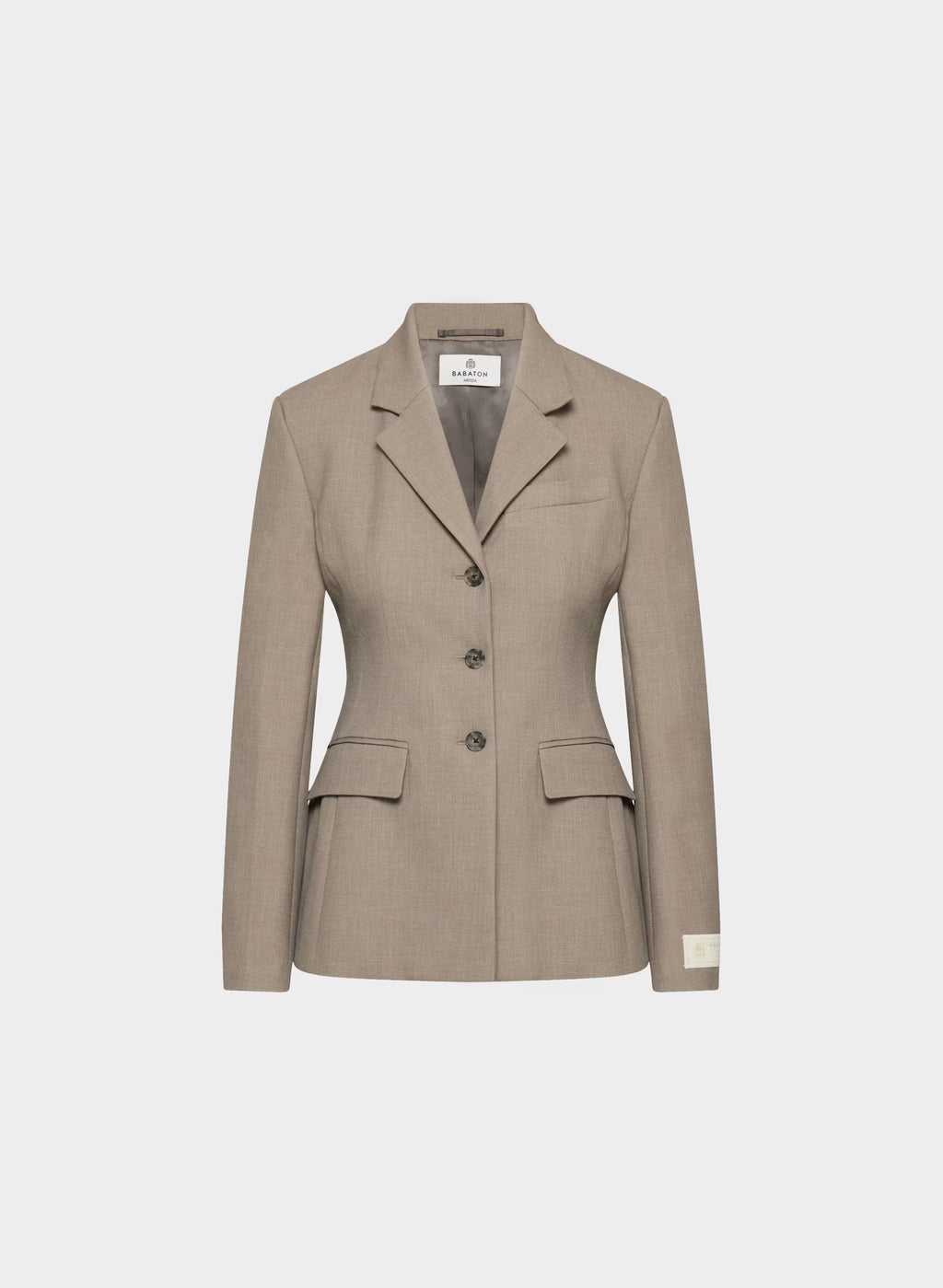 Single-Breasted Stretch Blazer - Brown Check
