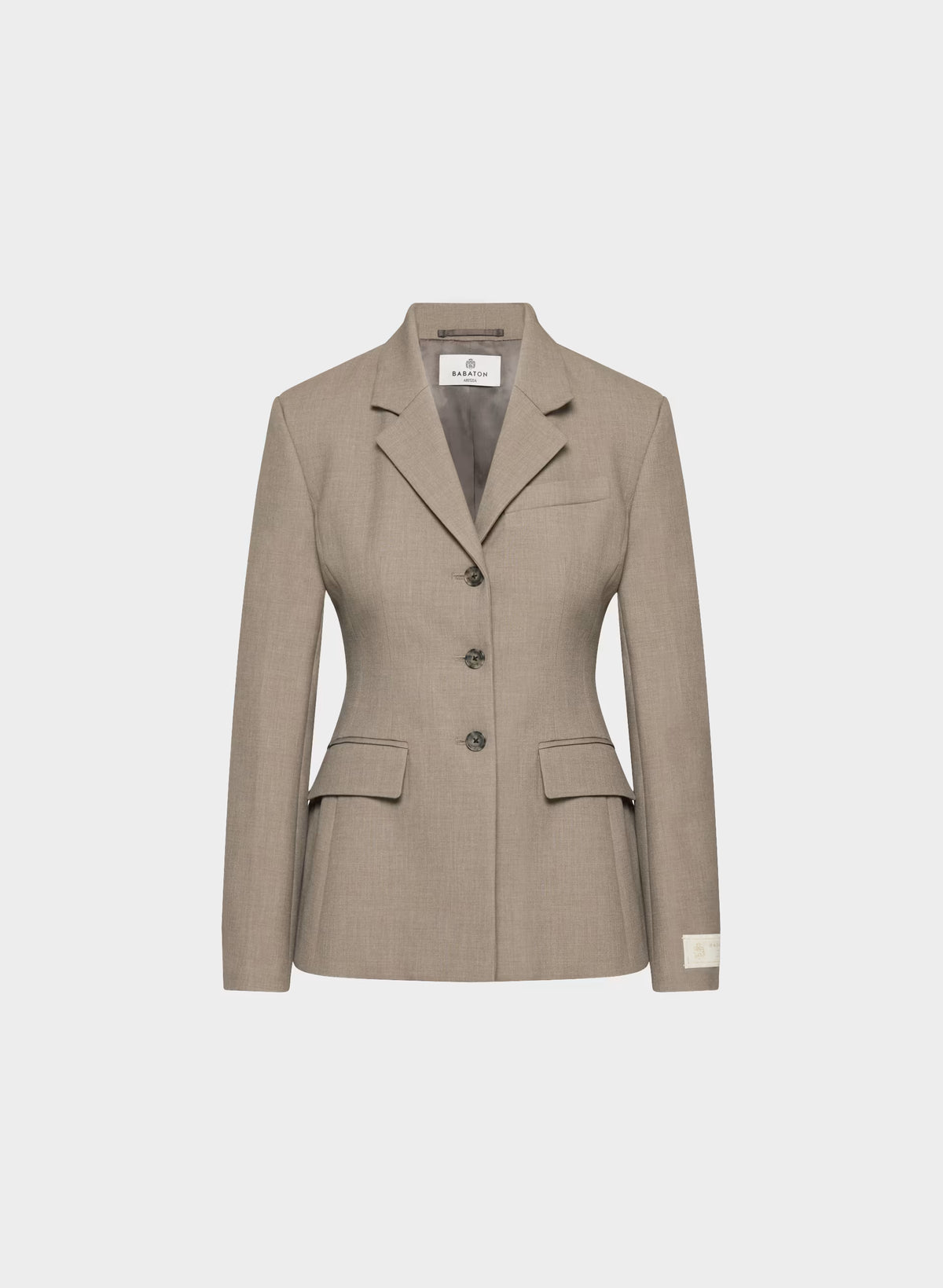 Single-Breasted Stretch Blazer - Brown Check