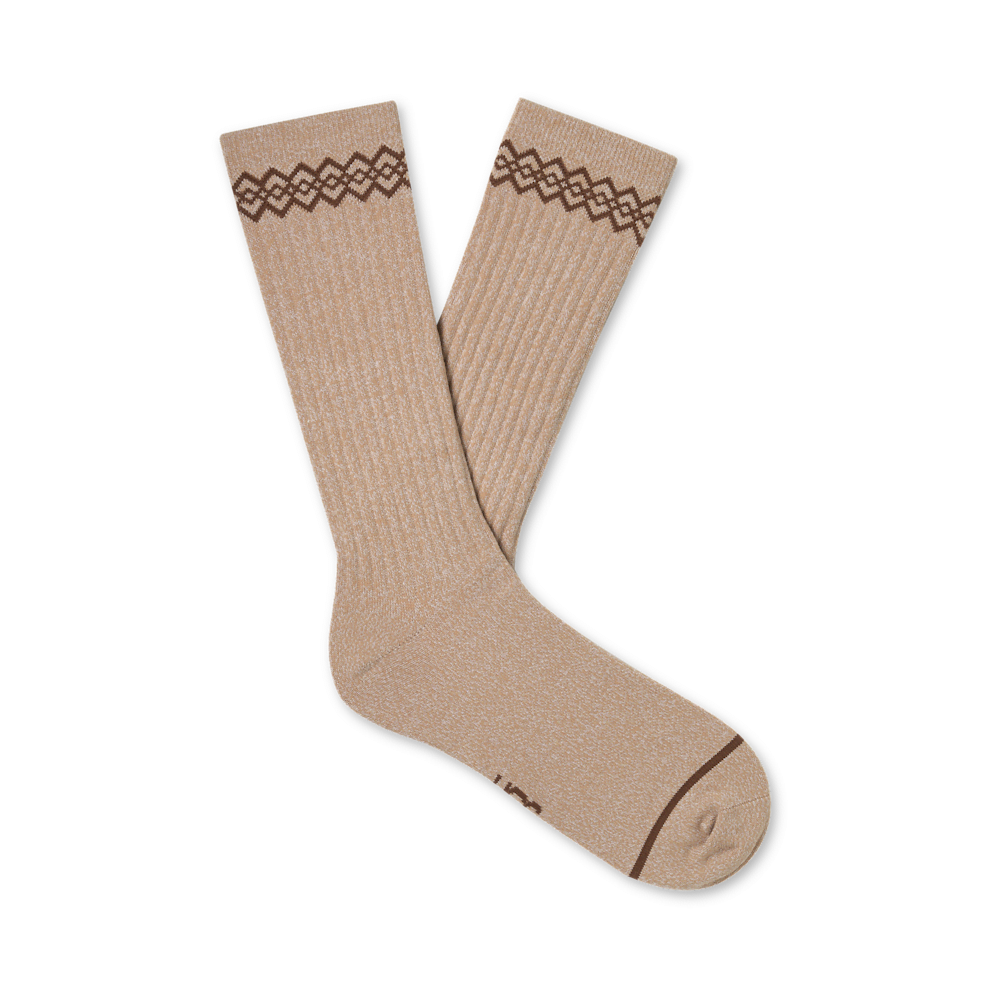 Men's Jacquard Trim Crew Socks - 3 Pack