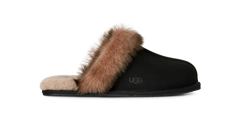 Women's Nubuck Sheepskin Collar Slipper