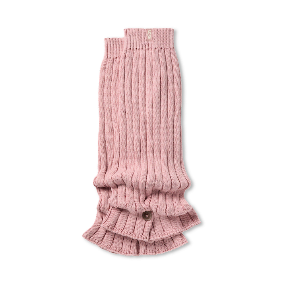 Rib Knit Button Leg Warmers - Dusk