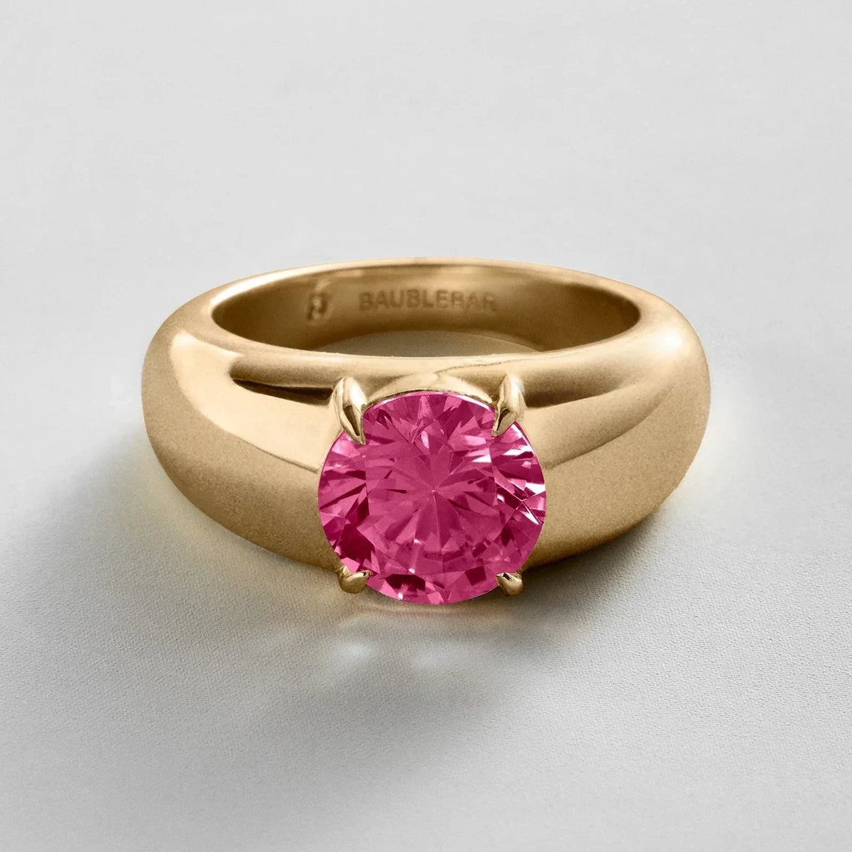 Custom Gold-Plated Birthstone Band Ring