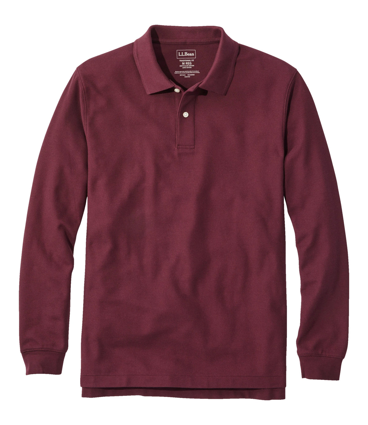 Men's Long-Sleeve Cotton Pique Polo - Lavender