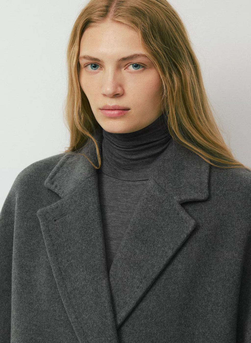 Double-Breasted Wool Cashmere Coat - Herringbone