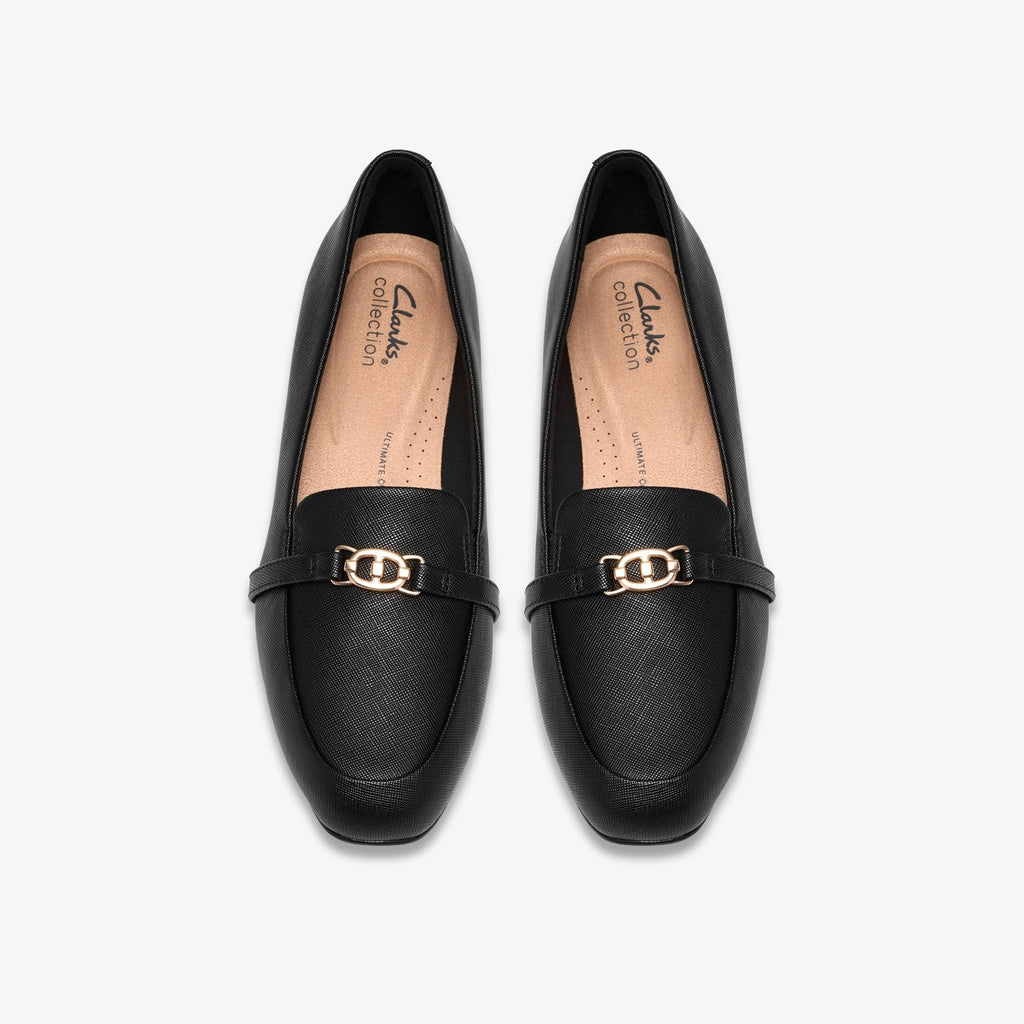 Leather Low Heel Loafer - Black