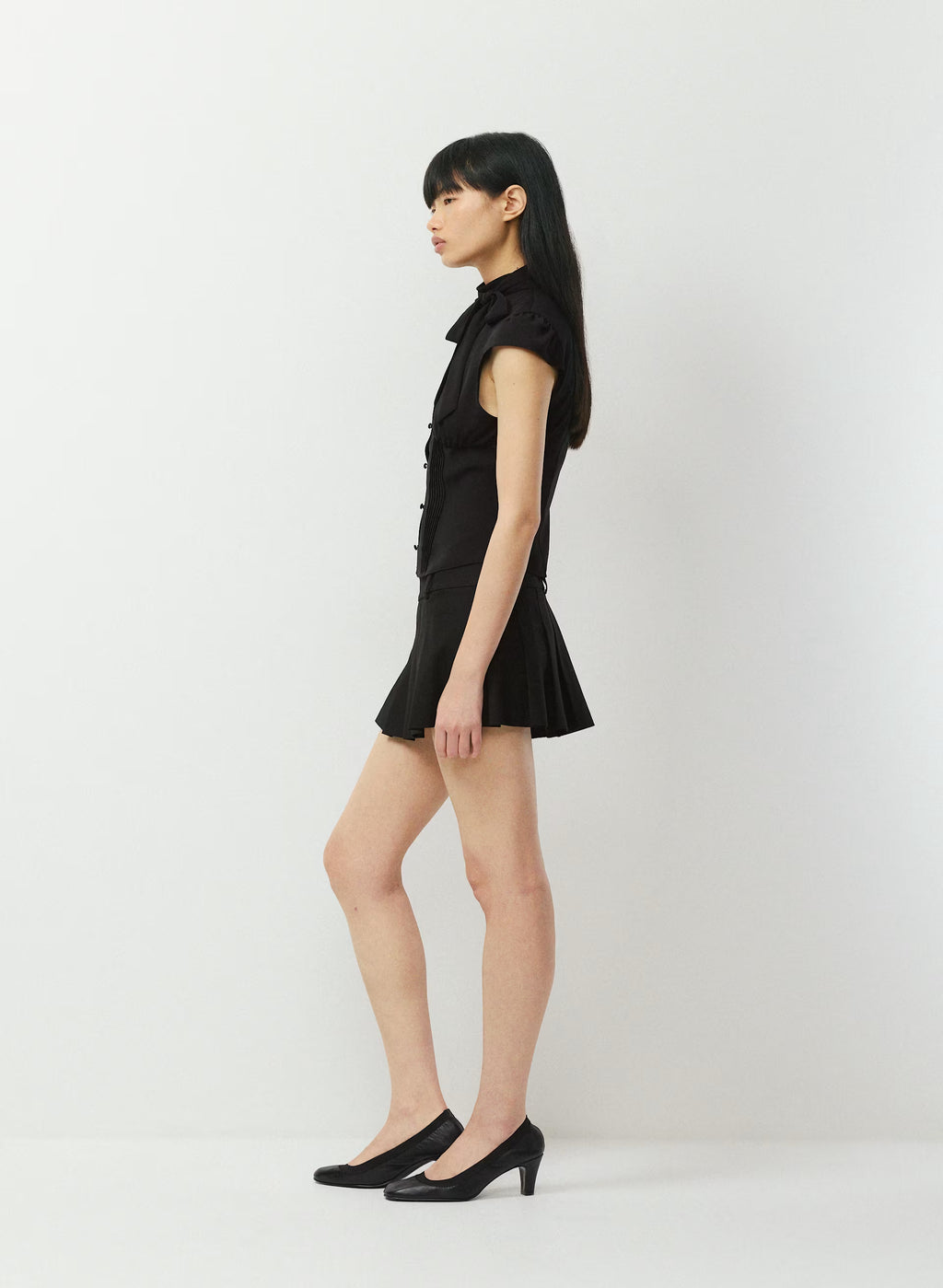 Short-Sleeve Button Top - Light Blue